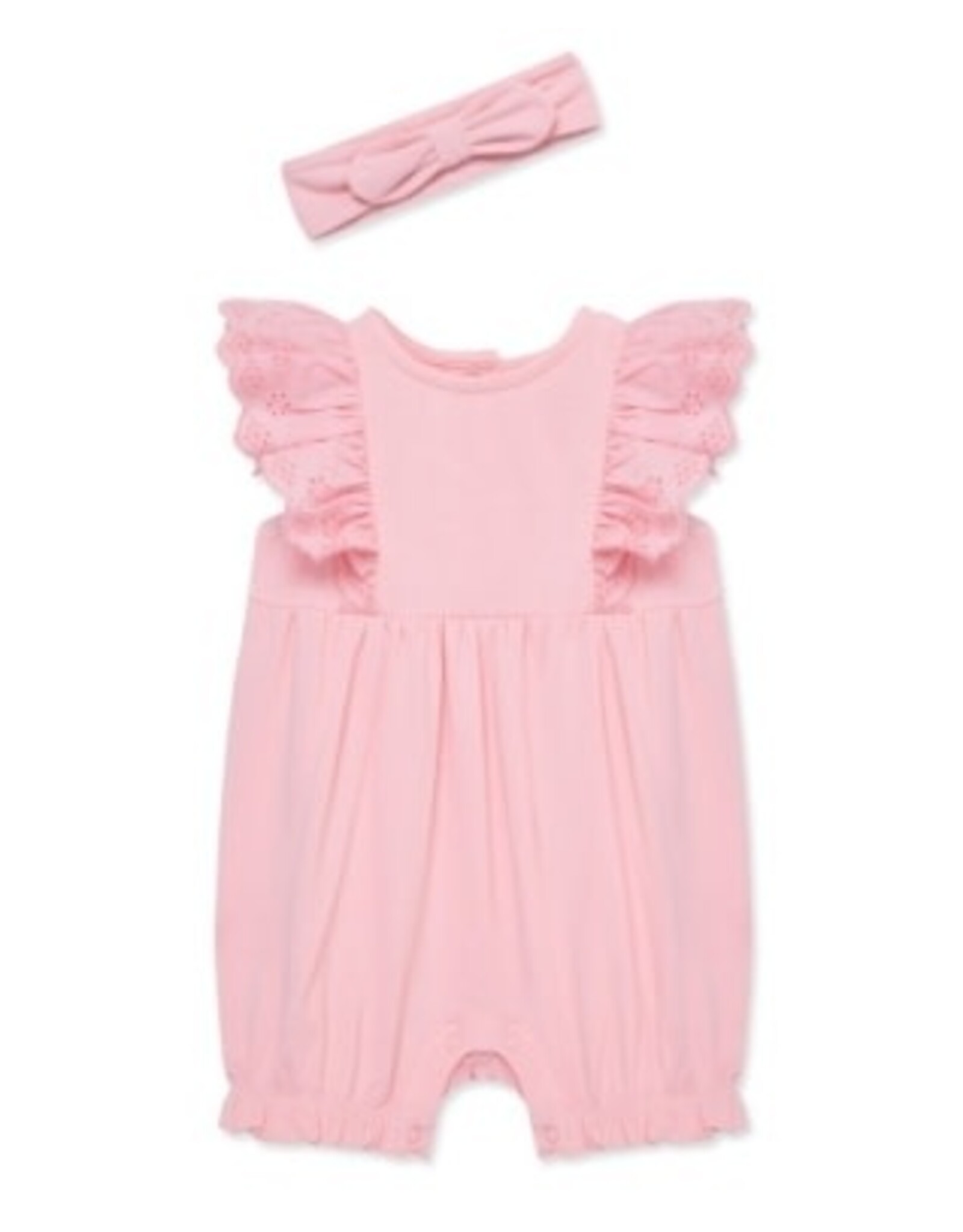 Little Me Little Me- Candy Eyelet Romper Set