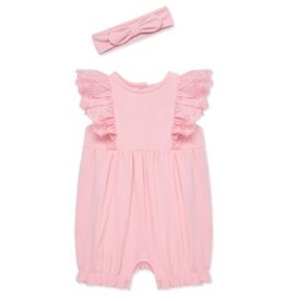 Little Me Little Me- Candy Eyelet Romper Set