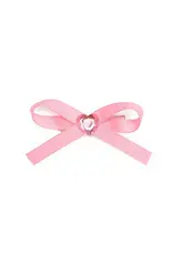 Sweet Wink- Dainty Pink Heart Bow Clip