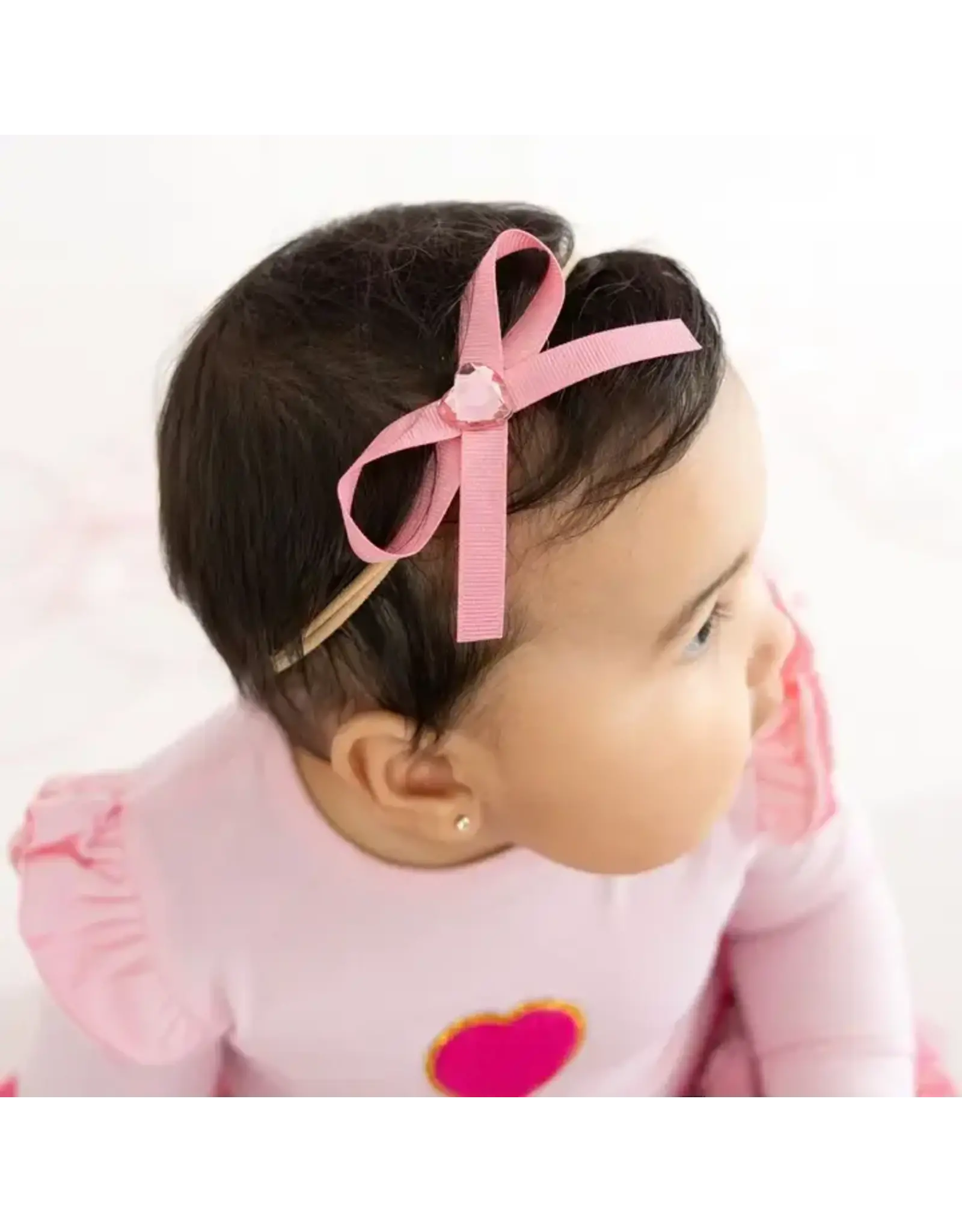 Sweet Wink- Dainty Heart Bow Baby Headband