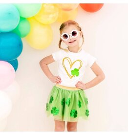 Sweet Wink- Shamrock Heart S/S White Shirt
