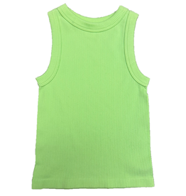 Suzette Suzette- Lime Green High Neck Ribbed Seamless Tank
