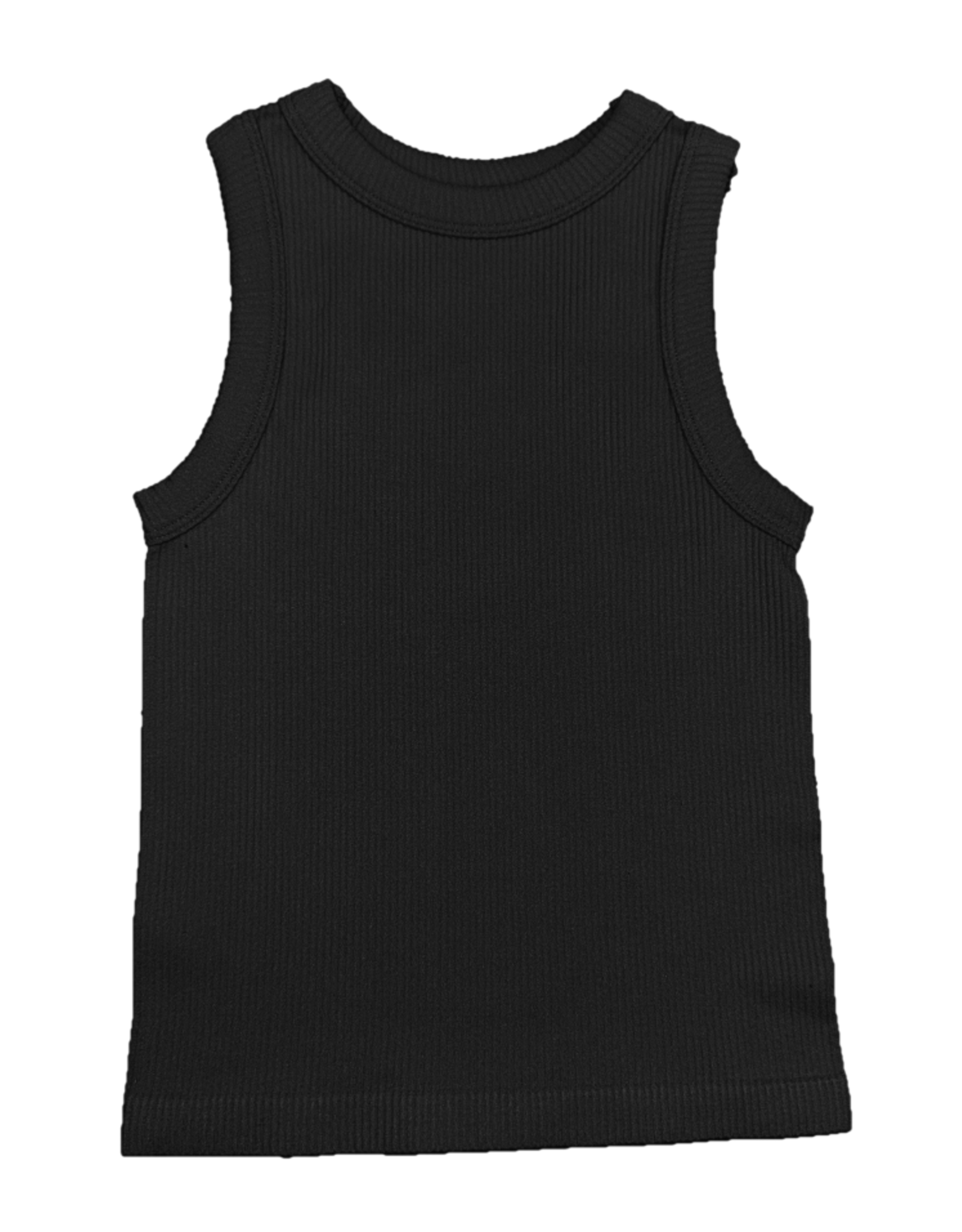 Suzette Suzette- Black High Neck Ribbed Seamless Tank