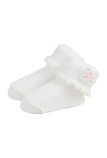 Mudpie Mud Pie- Bow Pointelle Foldover Socks