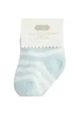Mudpie Mud Pie- Chenille Blue Stripe Socks 0-12M