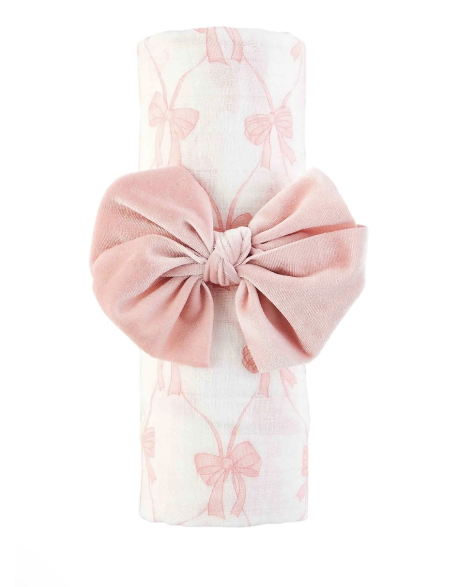 Mudpie Mud Pie- Bow Swaddle & Headband Set