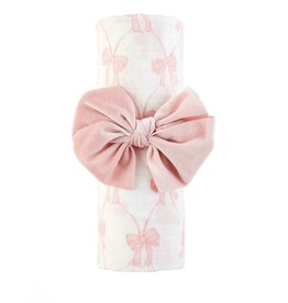 Mudpie Mud Pie- Bow Swaddle & Headband Set