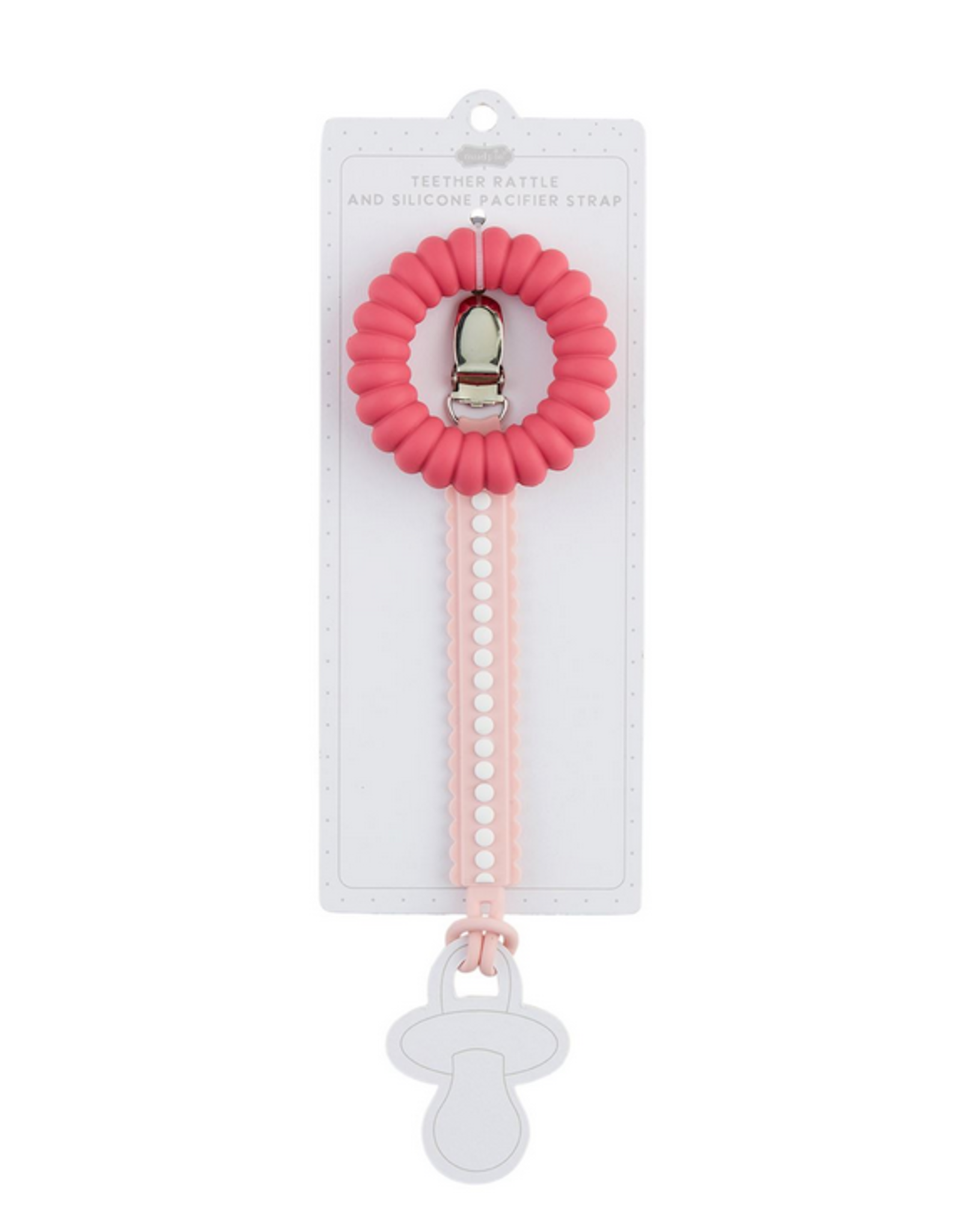 Mudpie Mud Pie- Hot Pink Pacy Strap & Teether Set