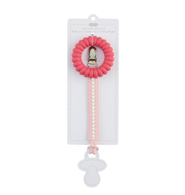 Mudpie Mud Pie- Hot Pink Pacy Strap & Teether Set