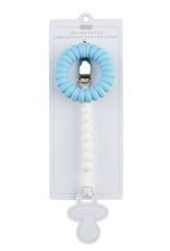 Mudpie Mud Pie- Blue Pacy Strap & Teether Set