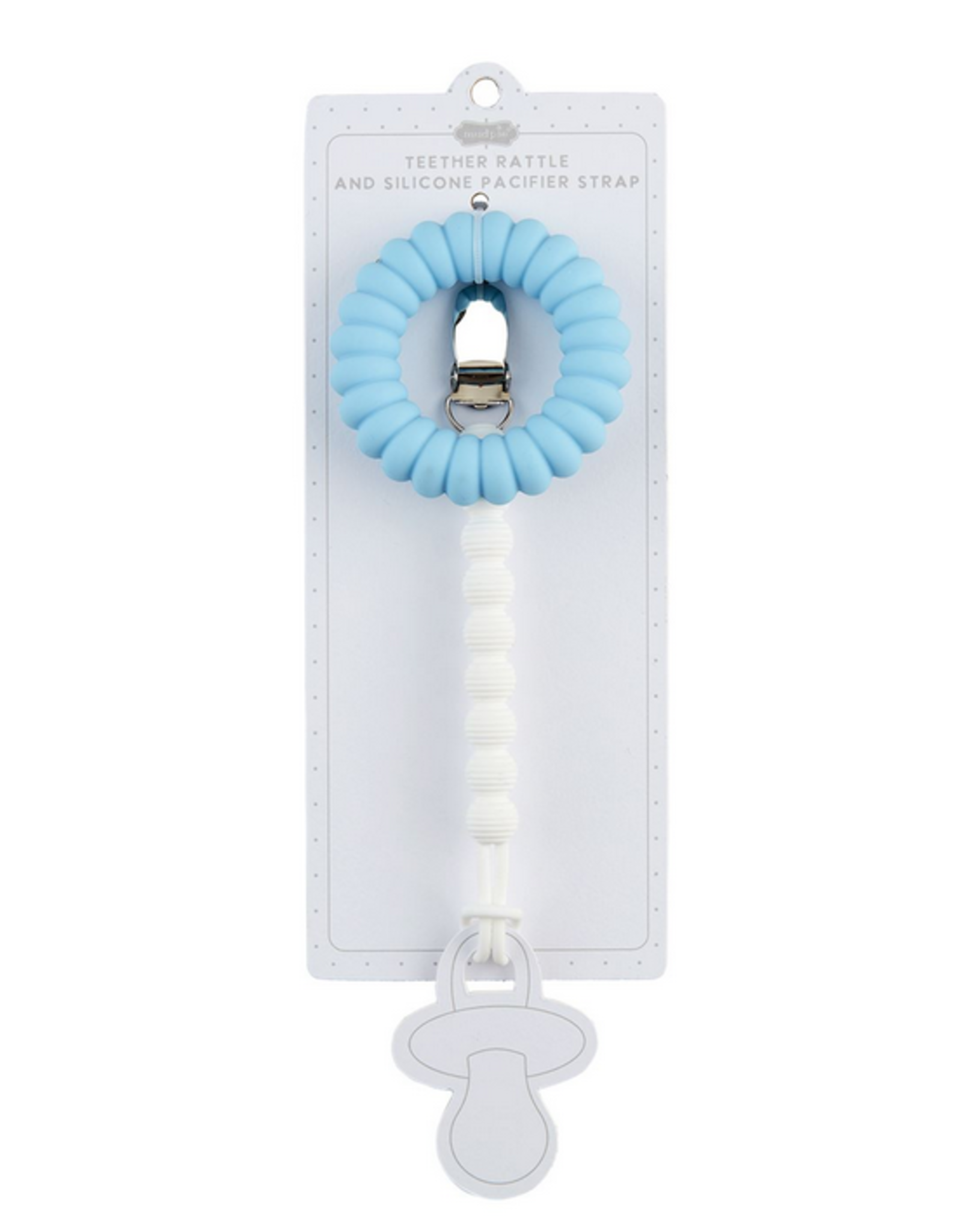 Mudpie Mud Pie- Blue Pacy Strap & Teether Set
