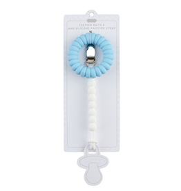 Mudpie Mud Pie- Blue Pacy Strap & Teether Set