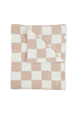 Mudpie Mud Pie - Taupe Check Chenille Baby Blanket