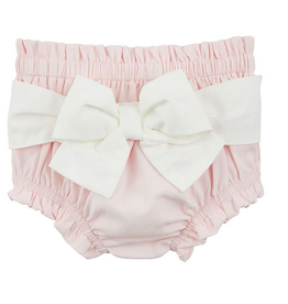 Mudpie Mud Pie- White Bow Pink Diaper Cover