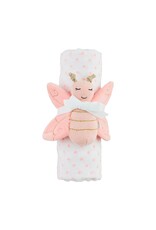 Mudpie Mud Pie- Pink Dot Swaddle & Rattle Set