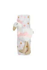 Mudpie Mud Pie- Pink & Gold Dot Swaddle & Rattle Set