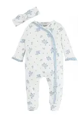 Mudpie Mud Pie- Ditsy White Floral Sleeper Set