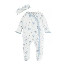 Mudpie Mud Pie- Ditsy White Floral Sleeper Set