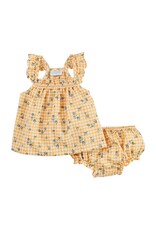 Mudpie Mud Pie- Yellow Gingham Pinafore Set