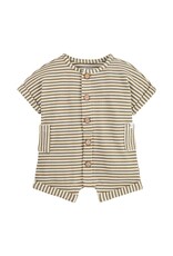 Mudpie Mud Pie-  Green Stripe Shortall