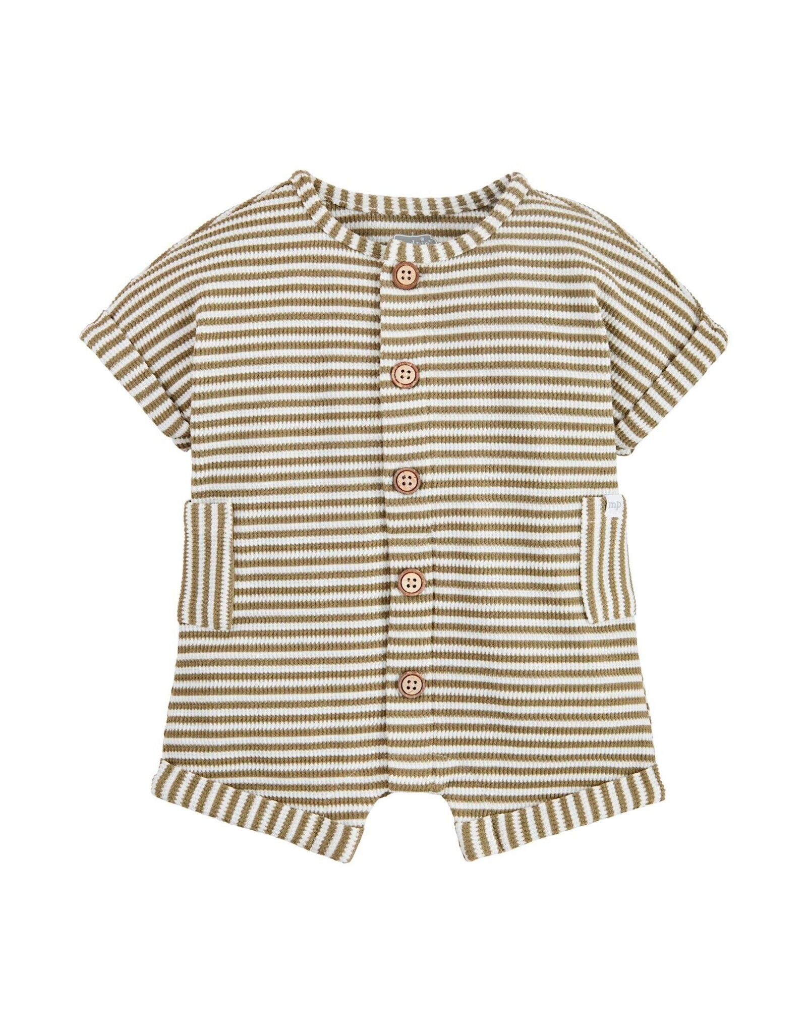 Mudpie Mud Pie-  Green Stripe Shortall