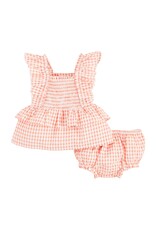 Mudpie Mud Pie- Check Smocked Pinafore Set