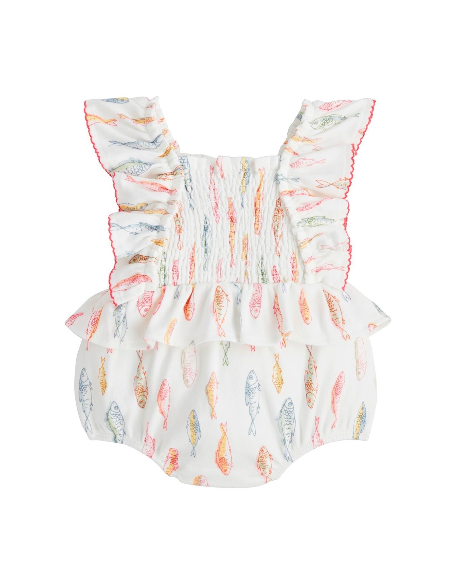 Mudpie Mud Pie- Girl Fish Smocked Bubble