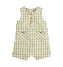 Mudpie Mud Pie-  Green Gingham Shortall