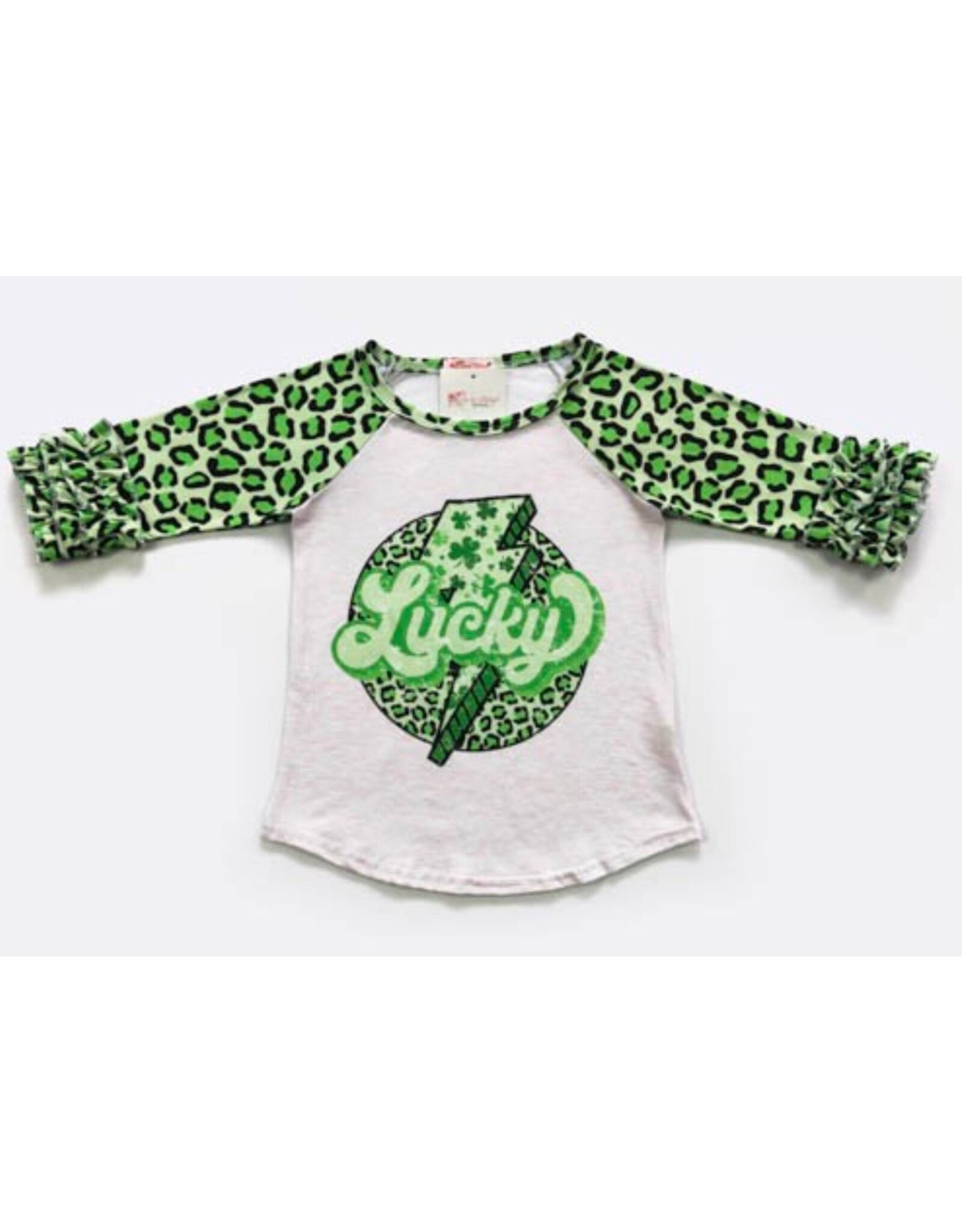 Lucky Leopard Ruffle Raglan