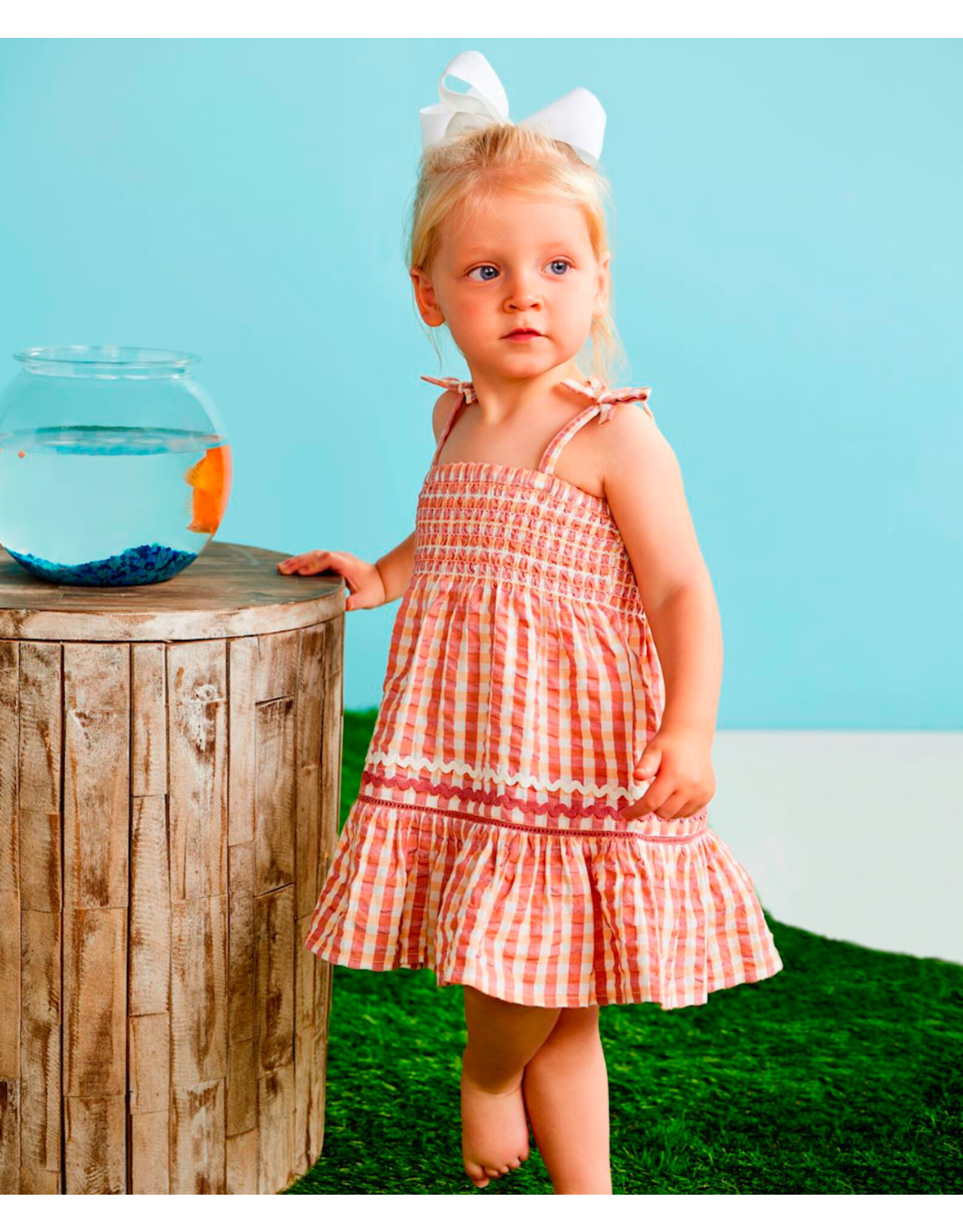 Mudpie Mud Pie- Check Smocked Dress
