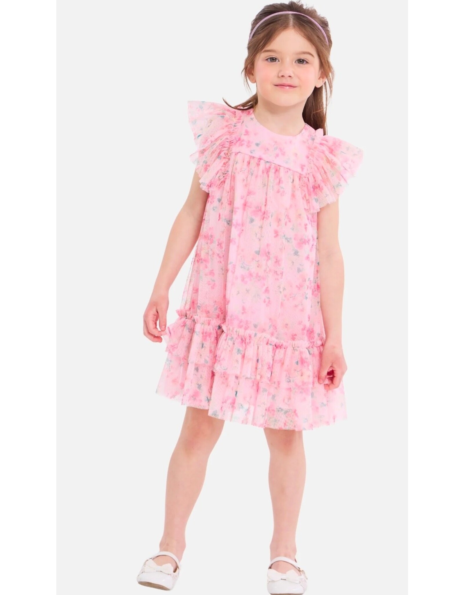 Bonnie  Jean Bonnie Jean- Thea Tiered Flutter Dress