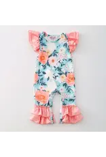 Aqua Peachy Petals Romper
