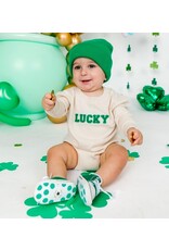 Sweet Wink- Lucky Varsity Patch St. Patrick's Day L/S Romper