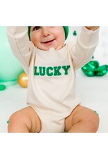 Sweet Wink- Lucky Varsity Patch St. Patrick's Day L/S Romper
