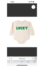 Sweet Wink- Lucky Varsity Patch St. Patrick's Day L/S Romper