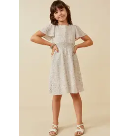 Hayden-  Ditsy Floral Short Sleeve Smock Waist Dress