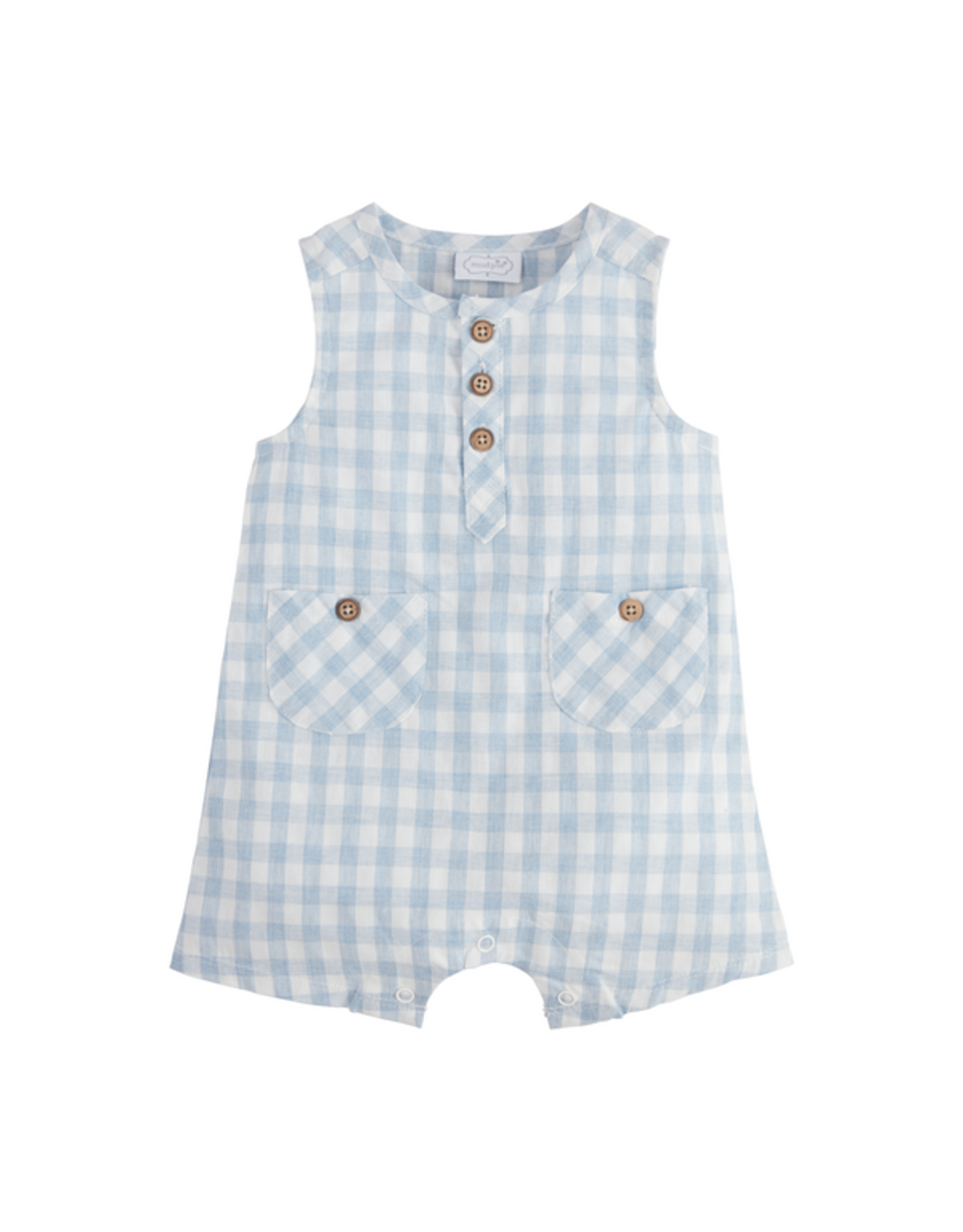 Mudpie Mud Pie-  Blue Gingham Shortall