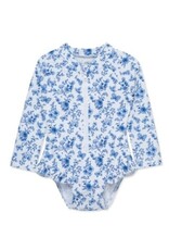 Little Me Little Me- Blue Floral 1PC Rashguard