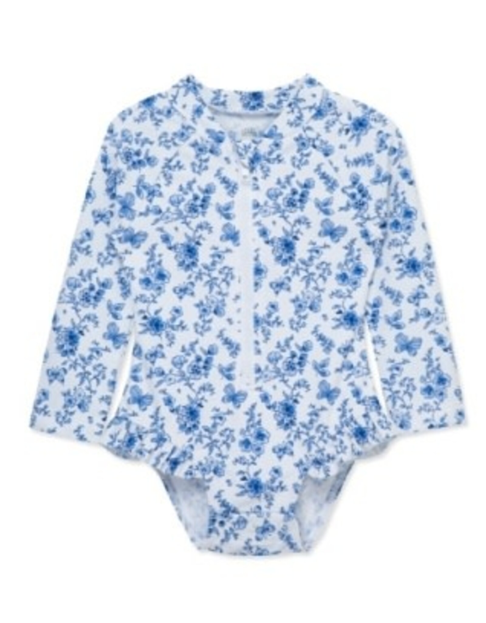 Little Me Little Me- Blue Floral 1PC Rashguard