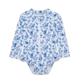 Little Me Little Me- Blue Floral 1PC Rashguard
