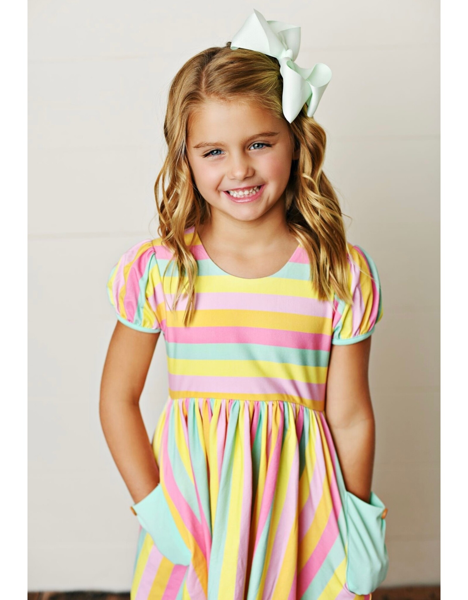 Swoon Baby Swoon Baby- Rainbow Stripes Pocket Dress