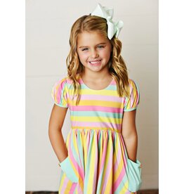 Swoon Baby Swoon Baby- Rainbow Stripes Pocket Dress