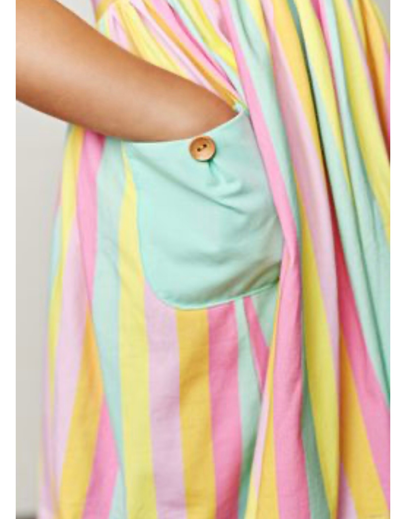Swoon Baby Swoon Baby- Rainbow Stripes Pocket Dress