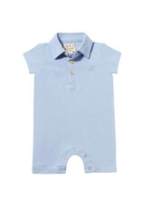 Me & Henry Me & Henry- Blue Pique Drift Polo Romper
