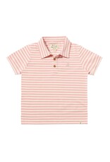 Me & Henry Me & Henry- Pink/Cream Striped Pique Polo