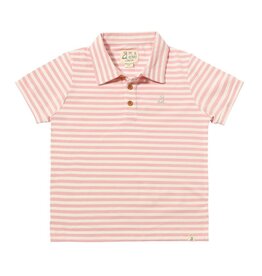 Me & Henry Me & Henry- Pink/Cream Striped Pique Polo