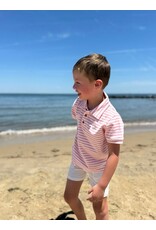 Me & Henry Me & Henry- Pink/Cream Striped Pique Polo