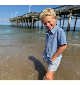 Me & Henry Me & Henry- Blue Gauze Newport Woven Shirt