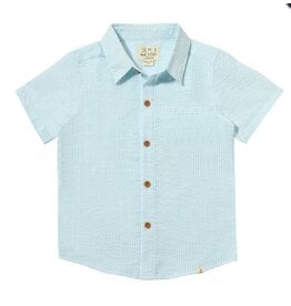Me & Henry Me & Henry- Aqua Stripe Seersucker Newport Woven Shirt