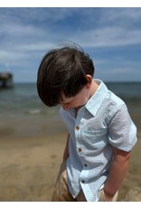 Me & Henry Me & Henry- Aqua Stripe Seersucker Newport Woven Shirt